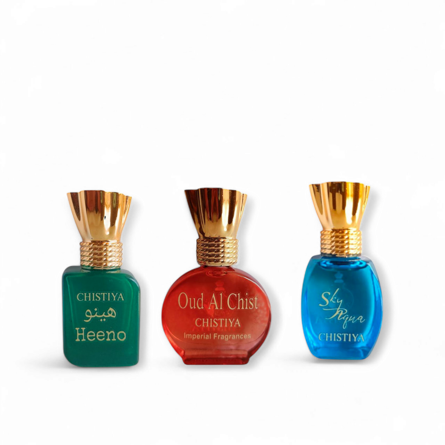 Set of 3 Premium Attars including Heeno, Oud Al Chist and Sky Aqua, (12ml×3pcs=36ml)